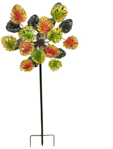 Iron Windmill Garden Decoration, Dual Sided Rotating Yard Ornament For Outdoor Patio, Rustic Weather-Resistant Metal Spinner, 95Cm Height