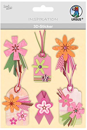 Ursus 564200115 - 3D Sticker Everyday, bestehend aus mehreren Ebenen, hochwertige Materialien, selbstklebend, ideal zum Verzieren von Grußkarten, Scrapbooking und für andere Bastelarbeiten