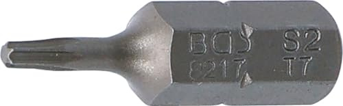 BGS 8217 | Bit | 6,3 mm (1/4) | T-Profil (für Torx) T7 | Länge 25 mm | Antrieb Außensechskant 6,3 mm (1/4) | Chrom-Vanadium-Stahl (S2)