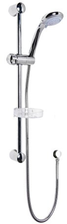 nuie JTY034 ǀ Modern Bathroom Round Luxury Curved Slide Rail Kit with Multi-Functional Handset, 558mm x 19mm, Chrome