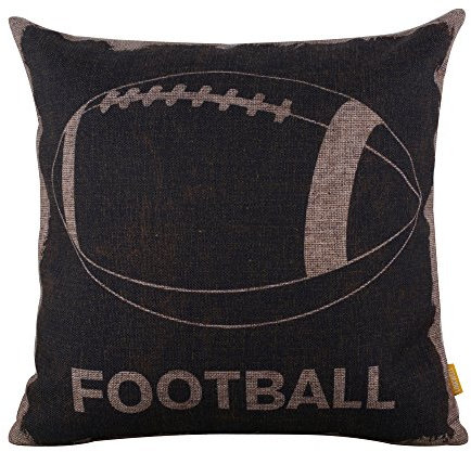 LINKWELL Kissenbezug, Motiv: American Football, 45,7 x 45,7 cm, Vintage-Stil, Schwarz