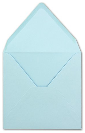 25 Quadratische Briefumschläge Hellblau 15,5 x 15,5 cm - 110 g/m² Nassklebung Post-Umschläge ohne Fenster ideal für Weihnachten Grußkarten Einladungen von Ihrem Glüxx-Agent