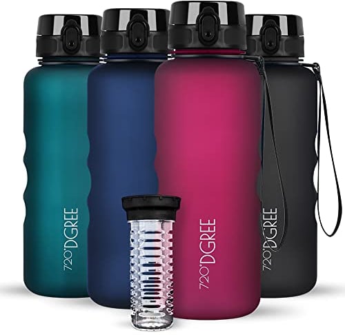 720°DGREE Gourde d'Eau 1,5l “uberBottle“ +Fruit-Infuseur, softTouch - Sans BPA, Anti-fuite - Bouteille XL - Water bottle, Bidon idéale pour Sport, Gym, Randonnée, Camping, Université, Voyage, Travail