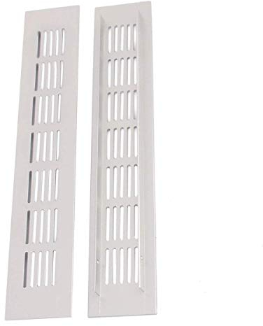 Saim Metal Air Vent Grille for Wardrobe Shoes Cabinet Sink Kitchen Stove Cabinet Showcase Computer Cabinet Bathroom Door Aluminum Alloy Small Rectangle Ventilation 50mmx300mm 6Pcs