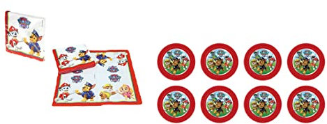 Patrulla Canina 00029; Pack cumpleaños Compuesto por 8 Platos y 16 servilletas