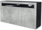 Vladon Sideboard Valencia, Made in Germany, Kommode mit 3 Türen und 1 offenem Fach, Schwarz matt/Beton Oxid Optik/Beton Oxid Optik (155 x 92 x 40 cm)