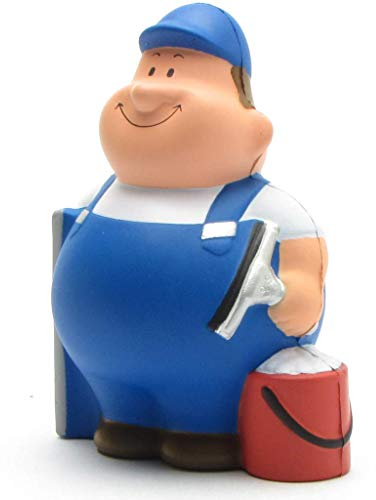 Herr Bert I Fensterputzer Bert I Knautschfigur I Stressball I Anti-Stress I Handtrainer I H: 10 cm I zum Stressabbau kneten I nimmt Immer Wieder die Ursprungsform EIN