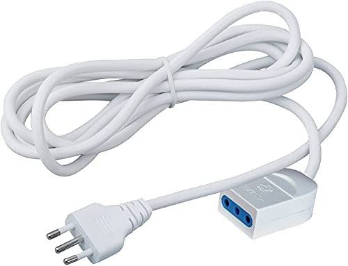 TEMPO DI SALDI Prolunga da 10 M con Presa Bipasso Resistente, per Dispositivi Elettronici