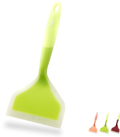 Zaigon Tamagoyaki Pfannenspatel-Silikon-Spülmaschinenfest-hitzebeständig-Pfannenwender für Tamago- biegsam (Grün)