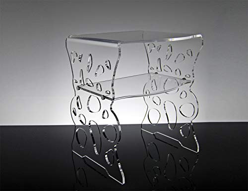 Slato Nachttisch mit modernem Design mit Zwei Ablagen aus transparentem Acryl, Bereich (transparent)