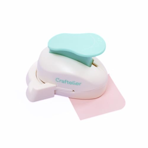 Craftelier Eckenstanzer für Scrapbooking, manuelle Eckenrunder | Stanzmaschinen zum Basteln | ideal für Scrapbooking-Papier | Formgröße 25 mm Durchmesser