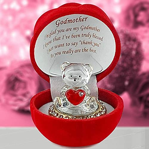 Godmother Teddy Bear Gift in Red Rose Box Ideal for Mothers Day Christmas Xmas