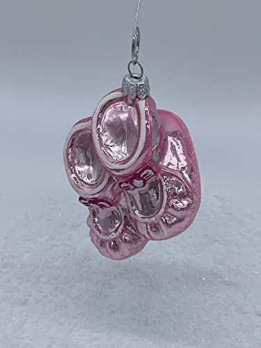 Weihnachtskugel Glas Handbemalt - Babyschuhe Geburt Geschenk für Baby Mädchen - Rosa Weihnachten