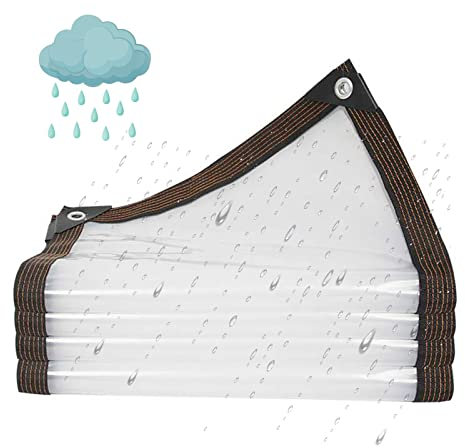 Bâche Transparente Poulailler avec Oeillets, 140g/m² Bâche en Plastique PVC Auvents Imperméable Indéchirable Et Coupe-Vent Bâche pour Camping, Sol, Plantes(2.5x1m)