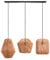 Paco Home Pendelleuchte Esstisch Korb Boho Hängelampe Esszimmer Lampe E27 Pendellampe Rattan Papier, Farbe:Natur (Ø28 + Ø30 + Ø33cm), Leuchtenart___Farbe:Pendelleuchte - Schwarz