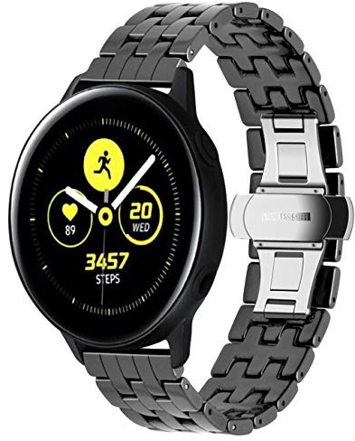 YISIWERA Armband 40mm Galaxy Uhrenarmband aus Keramik schwarz für Herren und Damen, mit Schnellverschluss kompatibel für Samsung Watch Active 2 40mm 44mm Galaxy Watch 42mm Active 40mm Watch 5/4