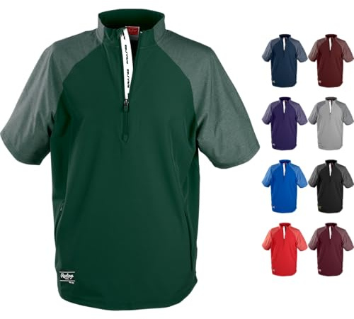 Rawlings | Men's COLORSYNC Short Sleeve Cage Jacket | Dark Green | Large