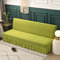 DOTBUY-SHOP Stretch Ohne Armlehne Sofahusse Mit Rock, Polyester Antirutsch Sofa Abdeckung Sofa Überzug Armloser Möbel Protector (120-150cm,Grün)