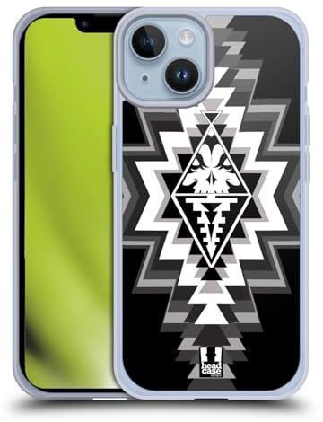 Head Case Designs Gris Calavera de Navajo Caso de Gel Suave Compatible con Apple iPhone 14