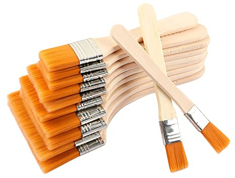 12 Piezas Brochas Pintura Set, Pinceles Pintura Pared, Pinceles de Cerdas Planas Madera, Brochas Pintura Madera, para Pintura de Pared y Muebles Cepillo Pintura Brochas Pintor Profesionales