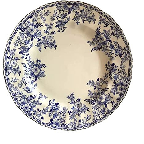 Plaque de Service Assiette à manger en céramique bleue et blanche Assiette à steak vintage Assiette à dessert Maison Restaurant Café Dessert Petite assiette Assiette à manger ronde vintage Assiettes (