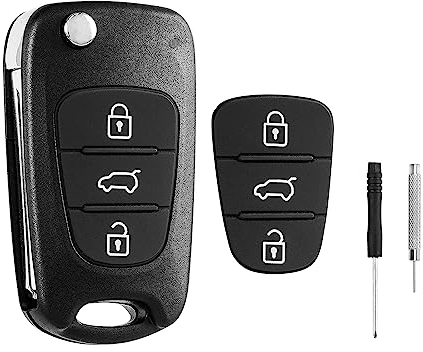 ComPDCVD Schlüssel Gehäuse Fernbedienung 3 Tasten für Hyundai i10 i20 i30 ix20 ix35 und Kia Ceed Soul Sportage Venga Auto Funkschlüssel Schlüsselgehäuse Autoschlüssel Hülle