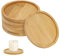 Plateau à Bougies, 6 PCS Assiette à Bougie, Ø 8.5 cm Plaque de Bougie, Candle Plate en Bambou, pour Mariage, Maison, baptême, Communion, Jardin décoration