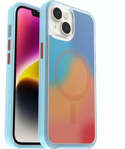 OtterBox Symmetry Series+ Antimikrobielle Schutzhülle mit Magsafe für iPhone 14 und iPhone 13 (nur), keine Einzelhandelsverpackung, buntes Gossamer