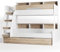 Flair Furnishings Triple Bunk Beds for Kids, Trundle Bed, Heavy Duty and Sturdy, Cosy, Stylish, Space-Saving Design (Oak)