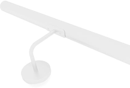 INOXLM Corrimano diam. 42,4 mm in acciaio verniciato bianco | Corrimano acciaio made in Italy colore nero | Corrimano fai da te marrone | Corrimano scala interna | Scala esterna (90 cm, Bianco)
