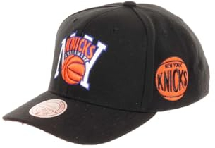 Mitchell & Ness New York Knicks NBA Icon Grail Pro Snapback Hardwood Claasic Cap Pro Crown Fit Black - One-Size