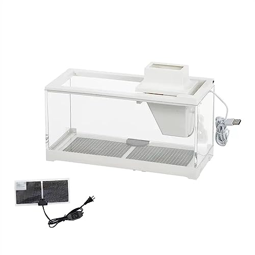 WAOCEO Aquarium Aquarium-Tank, transparent, rechteckig, aus Acryl, sturzsicher for den Heimgebrauch, mit Pumpe und integriertem Licht, ökologisches Aquarium Fischtank