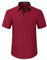 Enlison Men's Dress Shirt Short Sleeve Regular Fit Business Casual Formal Shirt Button Up Shirts Burgundy Red M