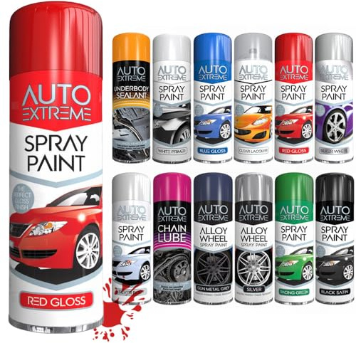 SCHNAZZ 1 x Auto Extreme Red Gloss Aerosol Spray Paint 250ml, Professional Quality, Perfect Finish, Multipurpose Exterior and Interior Spray for Cars, Bikes,Vans, Metal, Wood and more