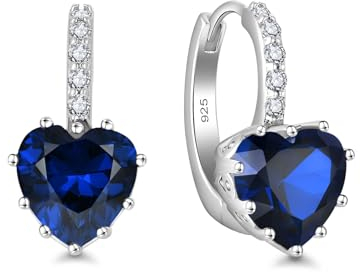 Starchenie Ohrringe 925 Sterling Silber Geburtssteine Saphir Zirkon Anhänger Ohrhänger Schmuck Geschenk für Damen