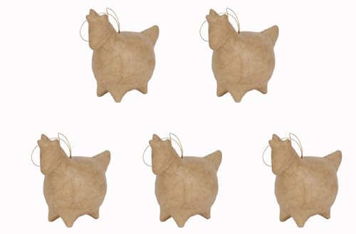 Décopatch NO045C 5 Kugel Einhorn 11,5x6x11cm Tannenbaumschmuck Kraftbraun