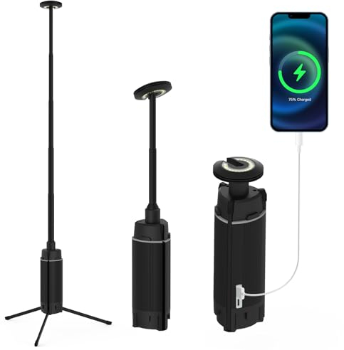 Camping Lights, Super Large Capacity Camping Lantern Rechargeable, Camping Lights for Tents with 12000 mAh Battery, 800 LM, Height Adjustable Camping Lights Lamp for Camping, Traveling, Fishing etc