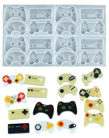 LEEINTO Gamepad-Silikonformen, Epoxidharz-Form, Game-Controller-Form für DIY-Schlüsselanhänger, Anhänger, Basteln, Schmuckherstellung, Geschenk für Kinder