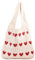 ibalulu Strandtasche Umhängetasche Damen Handtasche Gestrickte Tasche Shopper Tasche Damen-Strick-Love-Häkeltasche Tote Bag Schultertasche für Einkaufen Urlaub Reise (Beige)