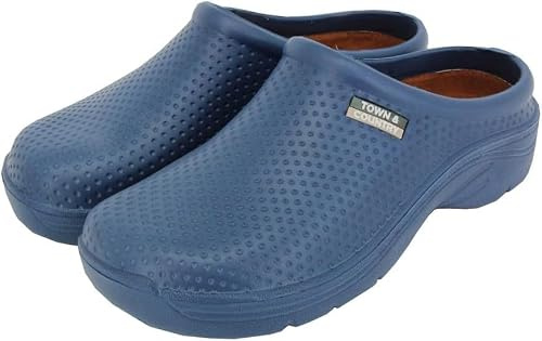 Town & Country Clogs Mens/Womens Ladies/Gents Navy Blue Gardening Super Soft Clogs/Cloggies Lightweight, Cushioned. Size 9 UK