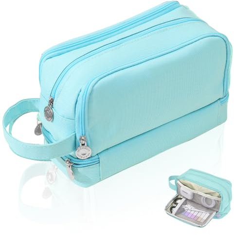 SLTAXAR Federmäppchen Jungen Mäppchen 4 Fächer Federmappe Hellgrün Federtasche Große Kapazität Pencil Case Federtaschen Erwachsene Mit Reißverschluss Mäppchen Organizer für Schule & Büro