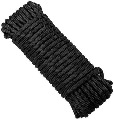 Laitejituan 10mm Polypropylen Seil 10m Schwarz Multifunktional Outdoor Tauwerk Sicherheitsseil Schlauchboot Seil für Gartenbündelung, Wäschetrocknen, Kampierenden im Freien