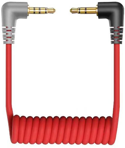 TIEDXIOY 3.5mm TRS to TRRS Mic Patch Cable, 3.5mm to 3.5mm Audio Coiled Cable Mic Cord Compatible with Rode SC7, VideoMic, VideoMicro Go, BOYA & Other External Mic for iphone/Smartphone-1FT