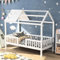 JOROBURO Kinderbett 90x200cm mit Stauraum, Massivholzrahmen mit Sicherheitsgeländer, modernes Design, einfacher Aufbau, platzsparendes Kleinkinderbett für Jungen und Mädchen, weiß