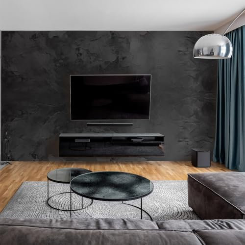 dedeco Wohnzimmerrückwand TV-Wand Wandpaneel Wohnrückwand Rückwand Tapetenersatz, Motiv: Beton V8, 250 x 100 cm, Nano-Protect: matt, wasserfest, robust, als Wandverkleidung aus Aluminium