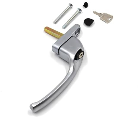 Armis Espag Cranked Window Handle - Right, Satin Chrome, 30mm