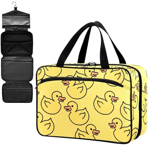Fustylead Große Medikamententasche mit süßer gelber Ente, Reise-Pillenflaschen-Organizer mit Reißverschluss, leere Erste-Hilfe-Tasche für Camping, Wandern, Outdoor, gelb, M