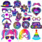 AIBAOBAO Photo Booth Neon, 25 Pezzi Photo Booth Carnevale, Photo Booth Compleanno, Foto Props per Feste e Compleanni, Puntelli per Foto Glow, per Carnevale Compleanno Matrimonio Glow Maschera Party
