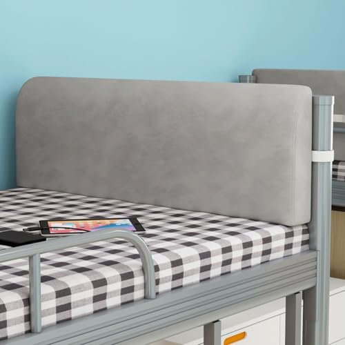 Reading Cushion Bed Headboard Pillow, Upholstered Backrest Support Cushion Soft Dutch Velvet Multipurpose Bed Back Lumbar Pillows for Adults Kids Children Bedroom Booster Pillows(80x25x5cm,B-Grey)