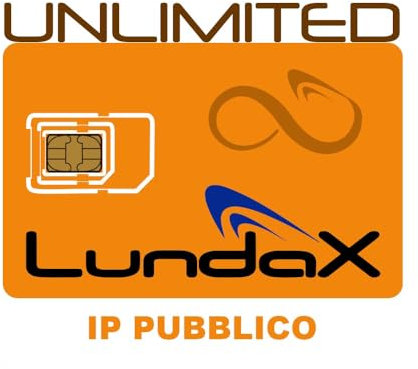 LundaX® SIM ILLIMITATA DATI con IP PUBBLICO | L’unica vera Illimitata, non si ferma e non rallenta mai | Ideale per tutti i device | Router, Videosorveglianza, Allarmi ecc.. | Copertura in Italia, EU